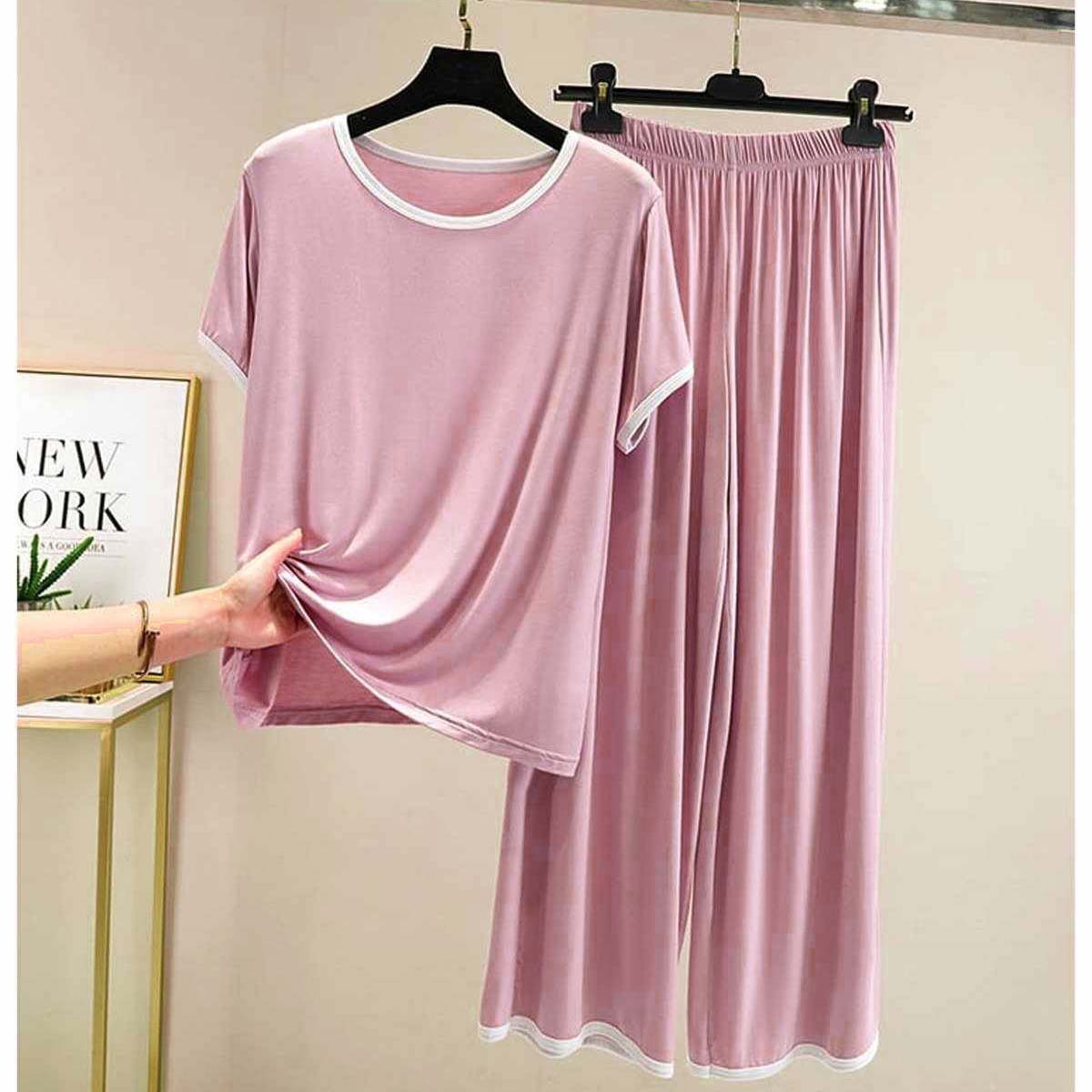 Contrast Tape-Style 2-Pcs Lounge And Night Wear Suit. WLW-07 Main image
