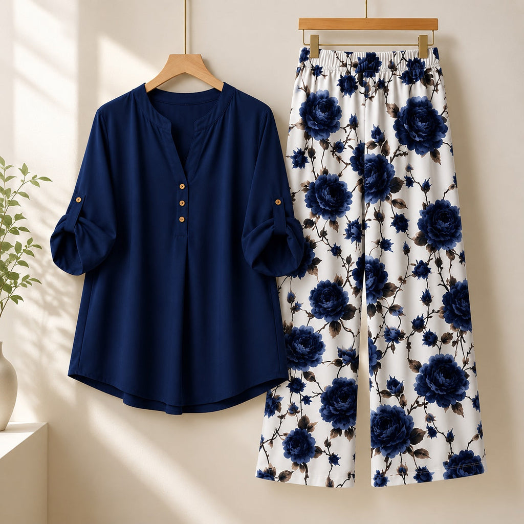 Binara Printed Western Shirt Style Stitched Co-Ord Set!. PCS# 49 Dress Code