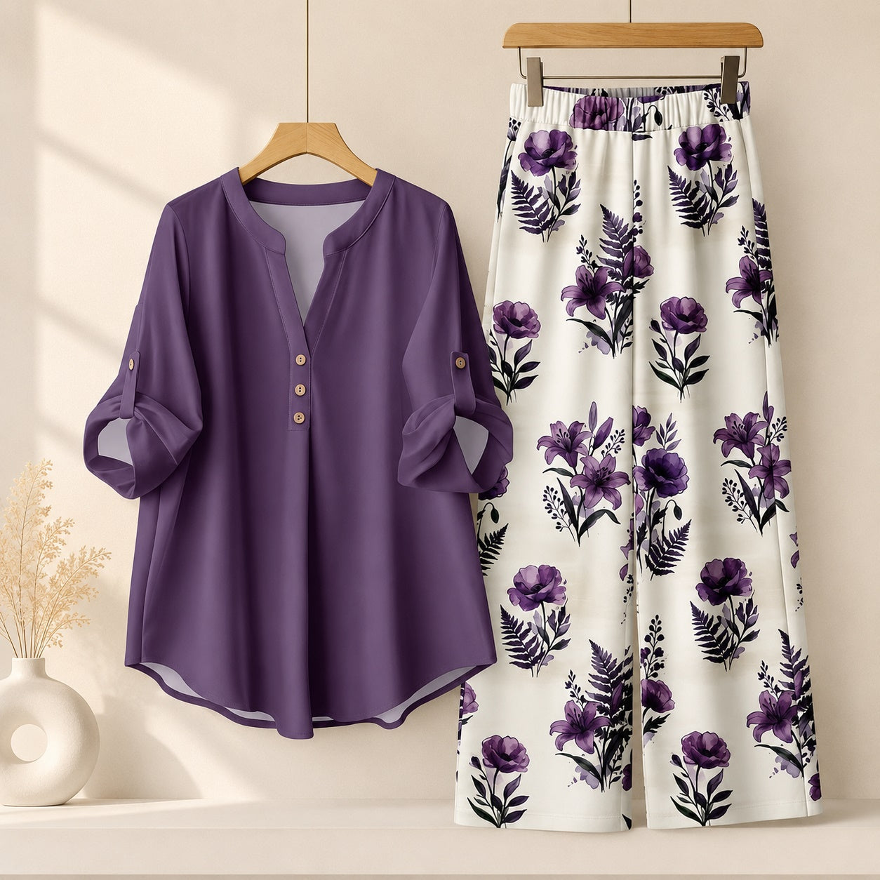 Binara Printed Western Shirt Style Stitched Co-Ord Set!. PCS# 43 Dress Code