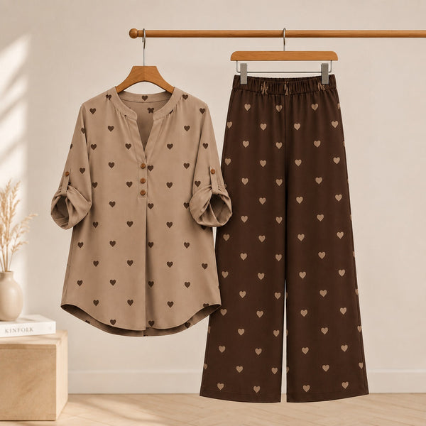 Binara Printed Western Shirt Style Stitched Co-Ord Set! PCS# 27 Dress Code
