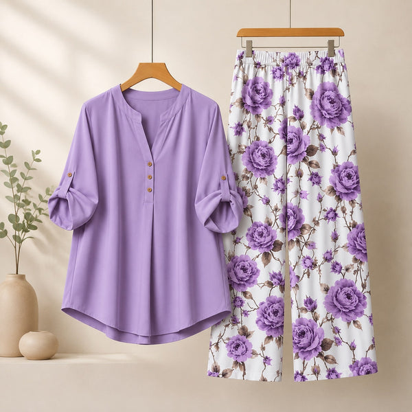 Binara Printed Western Shirt Style Stitched Co-Ord Set!. PCS# 47 Dress Code