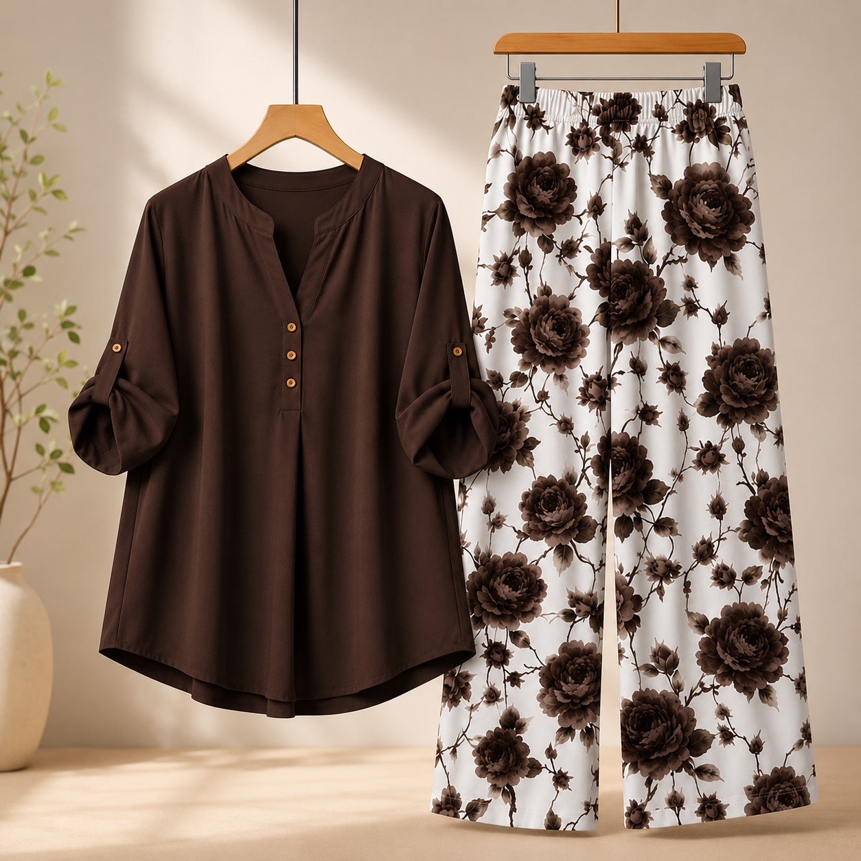 Binara Printed Western Shirt Style Stitched Co-Ord Set!. PCS# 50 Dress Code