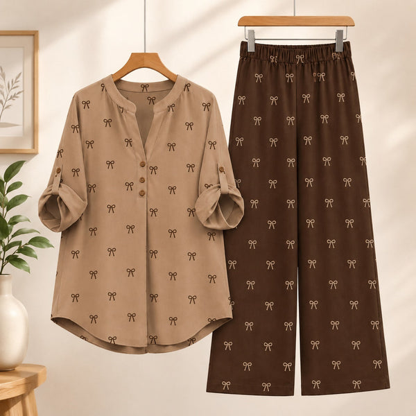 Binara Printed Western Shirt Style Stitched Co-Ord Set!. PCS# 33 Dress Code