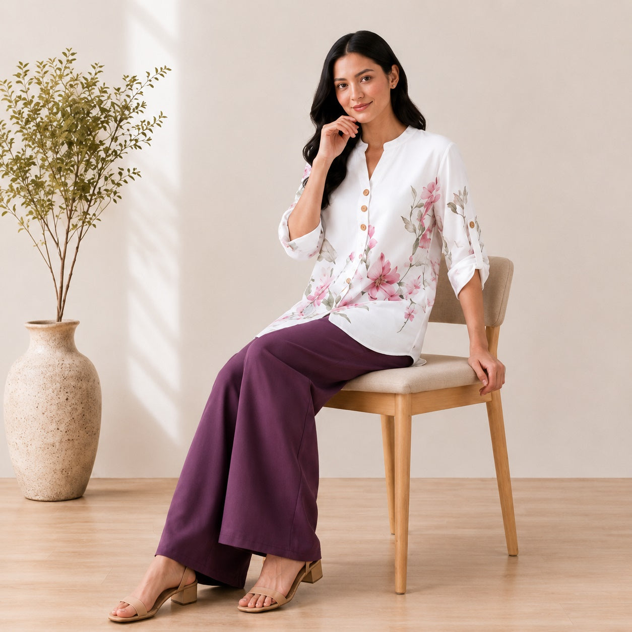 Binara Printed Western Shirt Style Stitched Co-Ord Set! PCS# 01 Dress Code