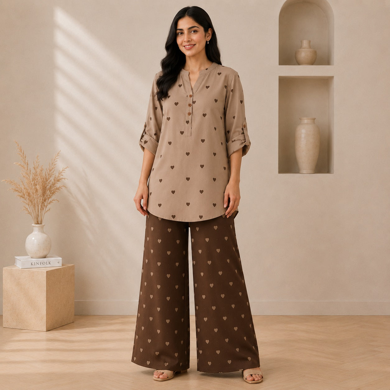 Binara Printed Western Shirt Style Stitched Co-Ord Set! PCS# 27 Dress Code