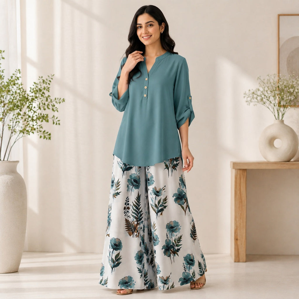 Binara Printed Western Shirt Style Stitched Co-Ord Set! PCS# 23 Dress Code