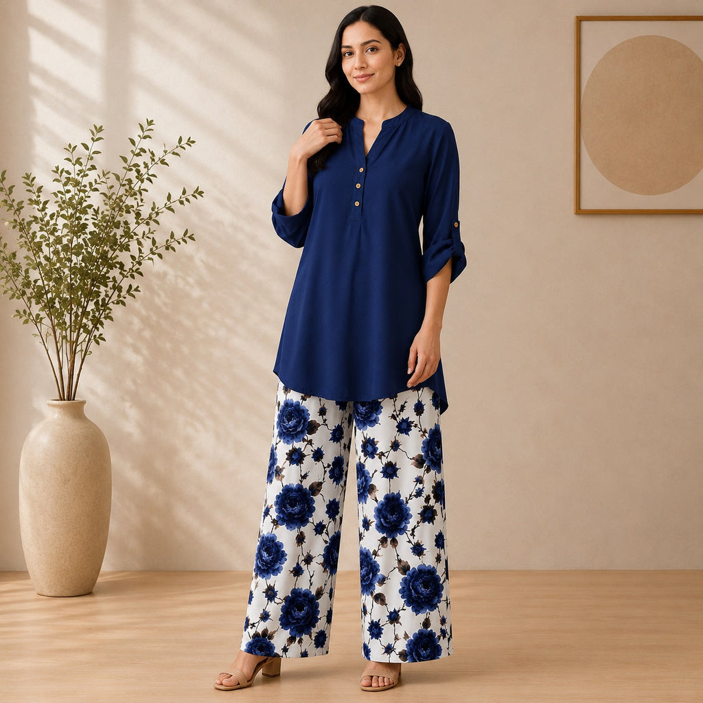 Binara Printed Western Shirt Style Stitched Co-Ord Set!. PCS# 49 Dress Code