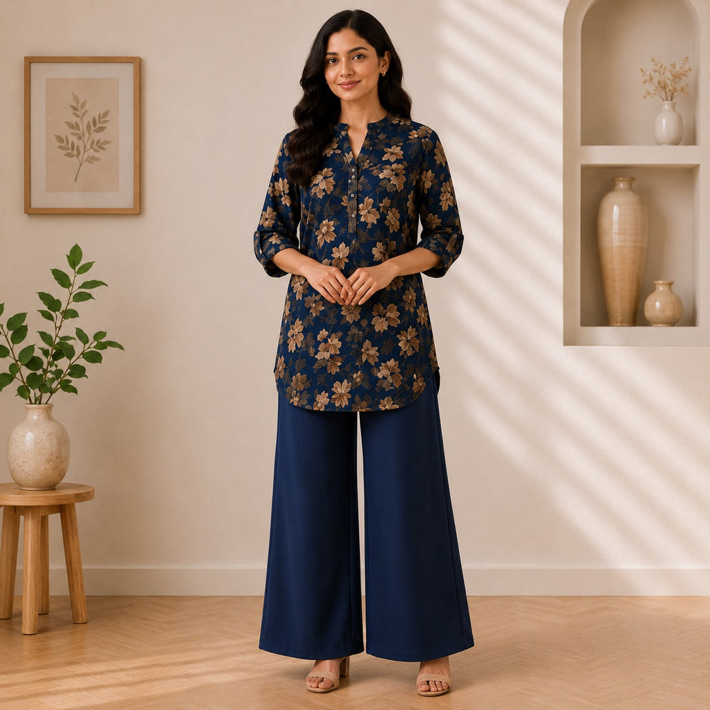 Binara Printed Western Shirt Style Stitched Co-Ord Set! PCS# 40 Dress Code