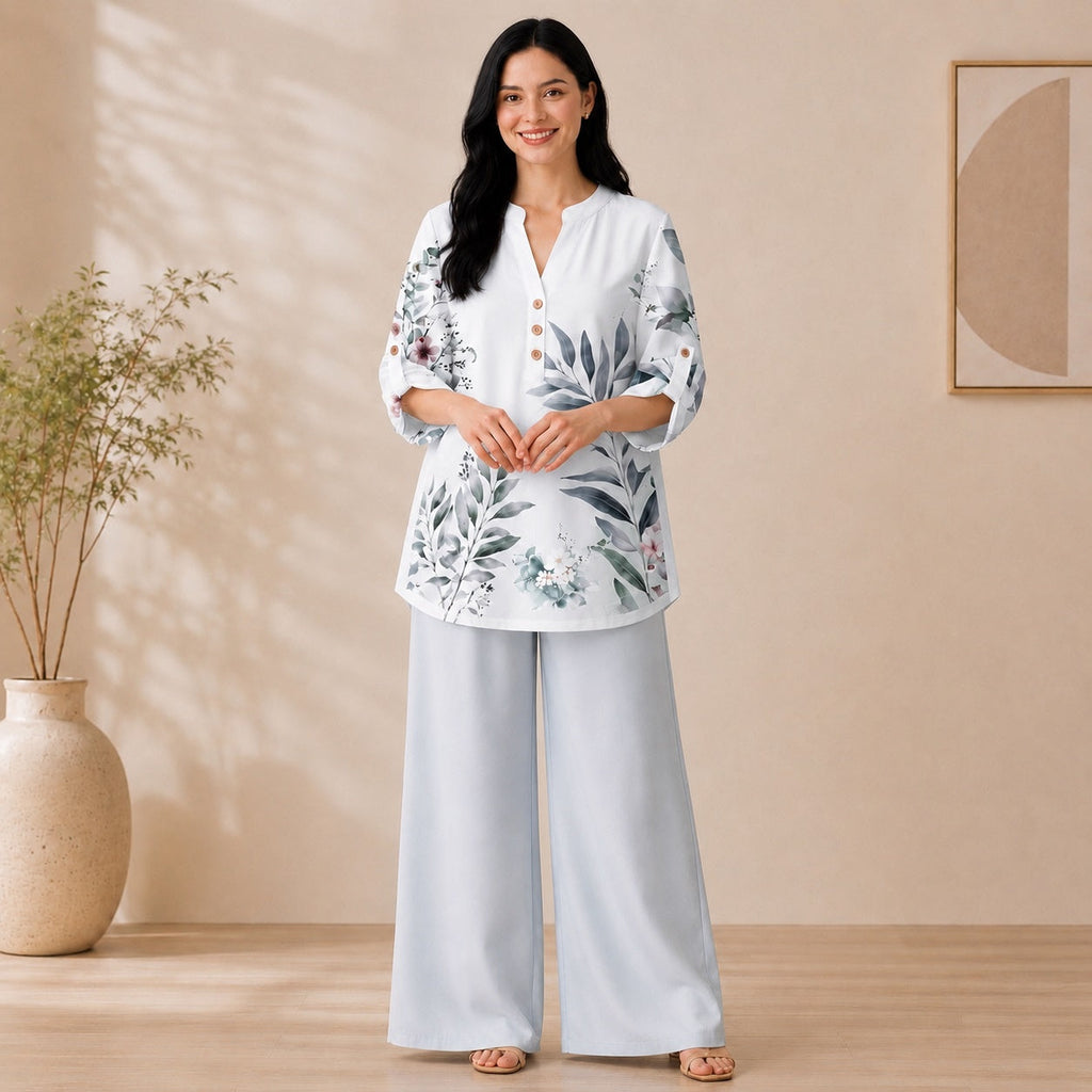 Binara Printed Western Shirt Style Stitched Co-Ord Set!. PCS# 16 Dress Code