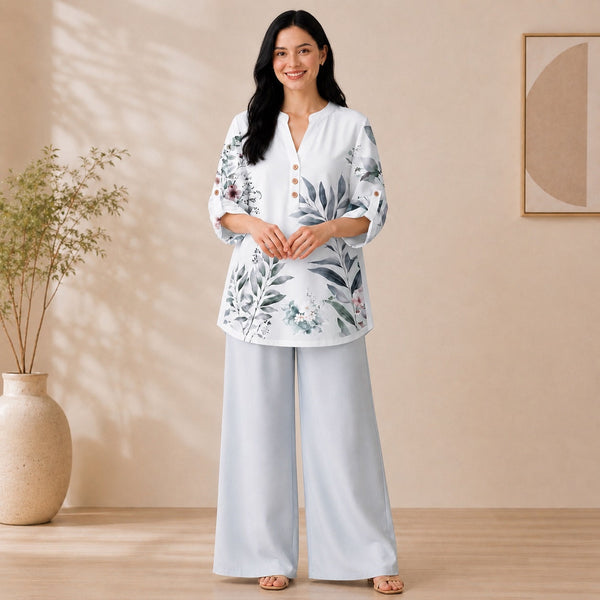 Binara Printed Western Shirt Style Stitched Co-Ord Set!. PCS# 16 Dress Code