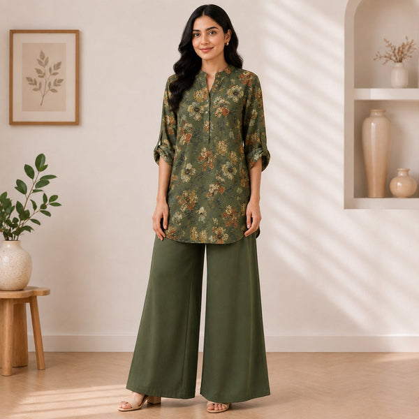 Binara Printed Western Shirt Style Stitched Co-Ord Set!. PCS# 35 Dress Code