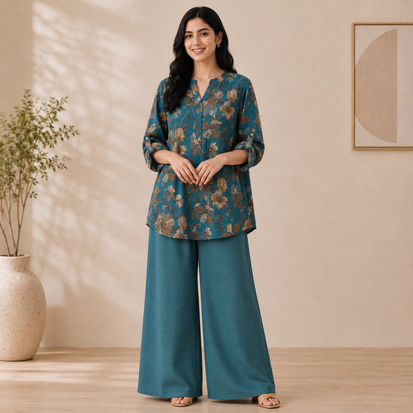 Binara Printed Western Shirt Style Stitched Co-Ord Set! PCS# 25 Dress Code