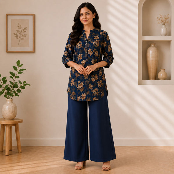 Binara Printed Western Shirt Style Stitched Co-Ord Set!. PCS# 40 Dress Code