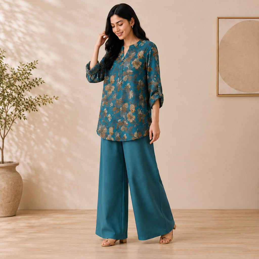 Binara Printed Western Shirt Style Stitched Co-Ord Set! PCS# 25 Dress Code
