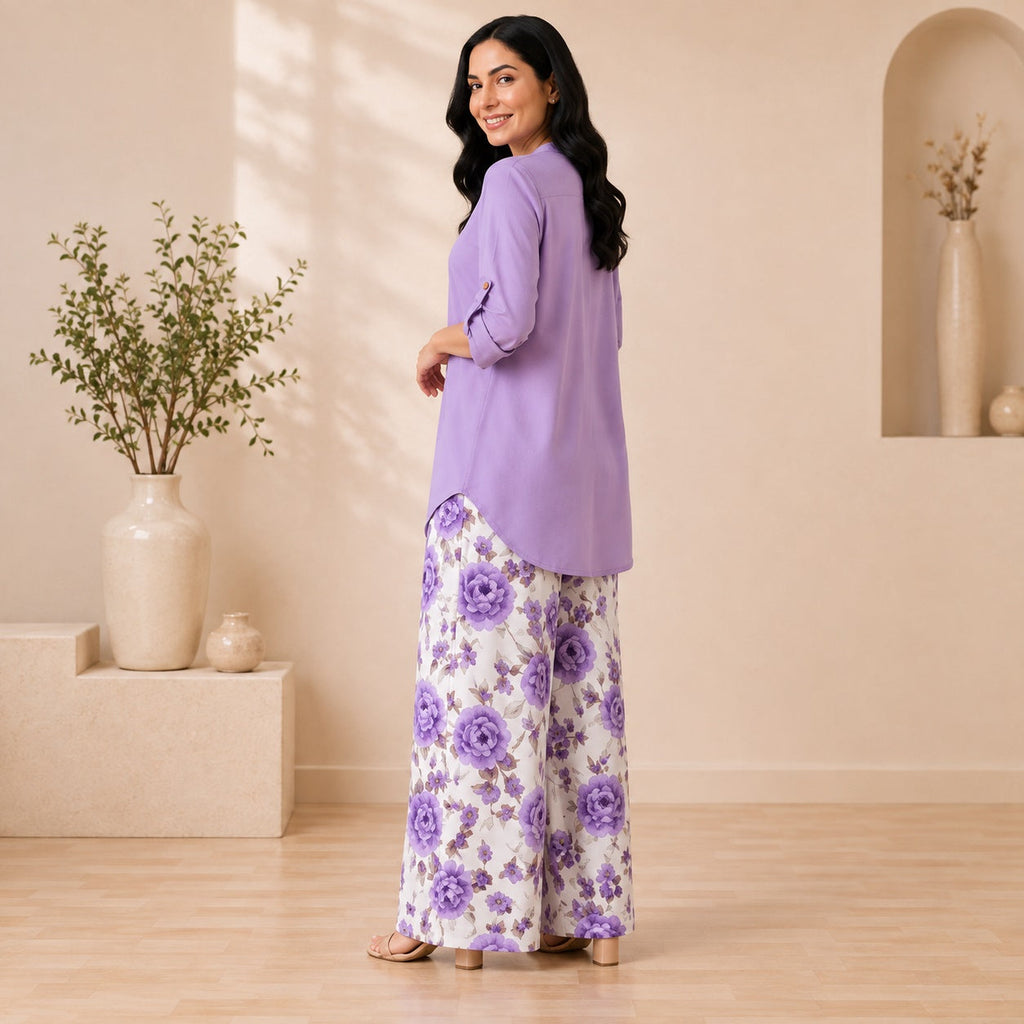 Binara Printed Western Shirt Style Stitched Co-Ord Set!. PCS# 47 Dress Code