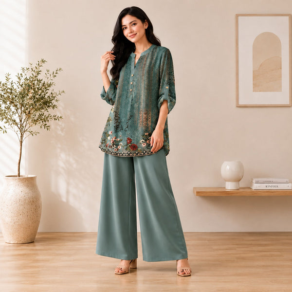 Binara Printed Western Shirt Style Stitched Co-Ord Set! PCS# 10 Dress Code