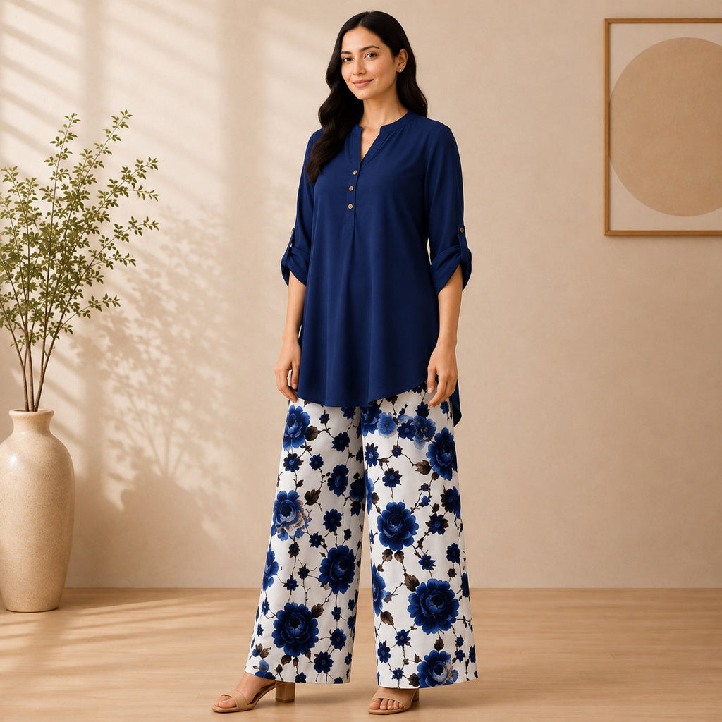 Binara Printed Western Shirt Style Stitched Co-Ord Set!. PCS# 49 Dress Code