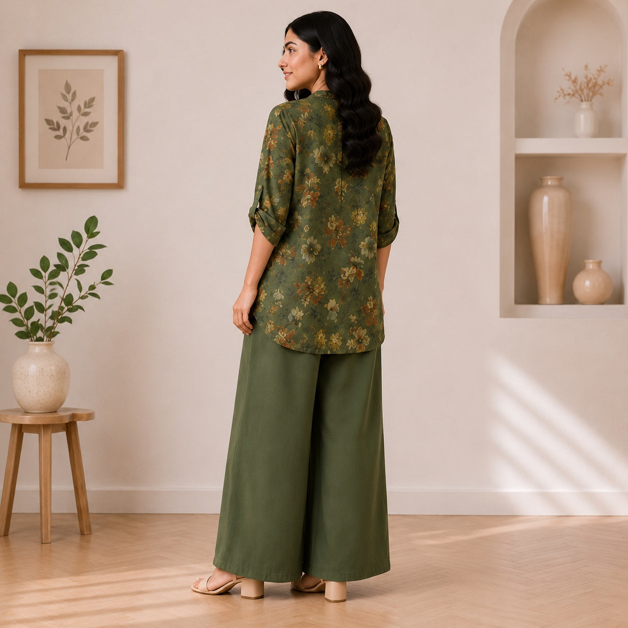 Binara Printed Western Shirt Style Stitched Co-Ord Set!. PCS# 35 Dress Code