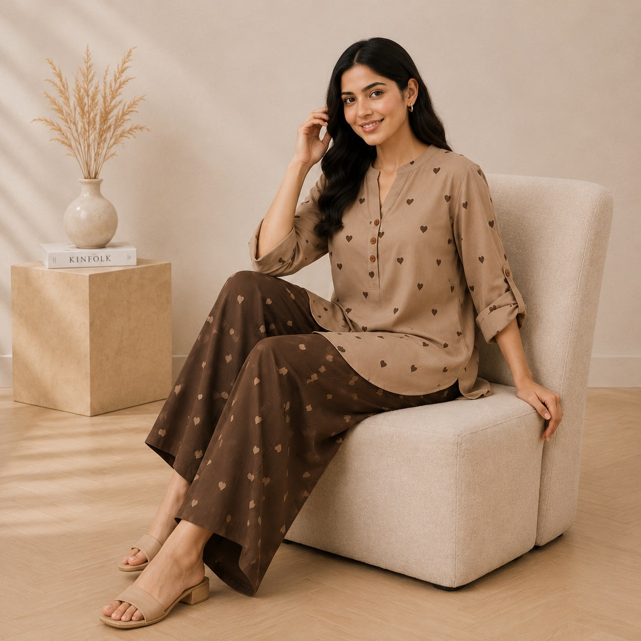 Binara Printed Western Shirt Style Stitched Co-Ord Set! PCS# 27 Dress Code