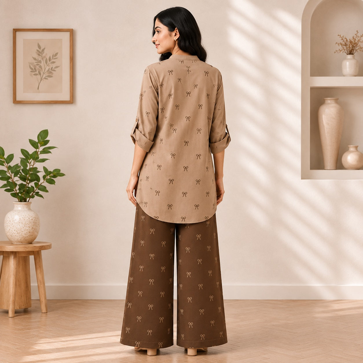 Binara Printed Western Shirt Style Stitched Co-Ord Set!. PCS# 33 Dress Code