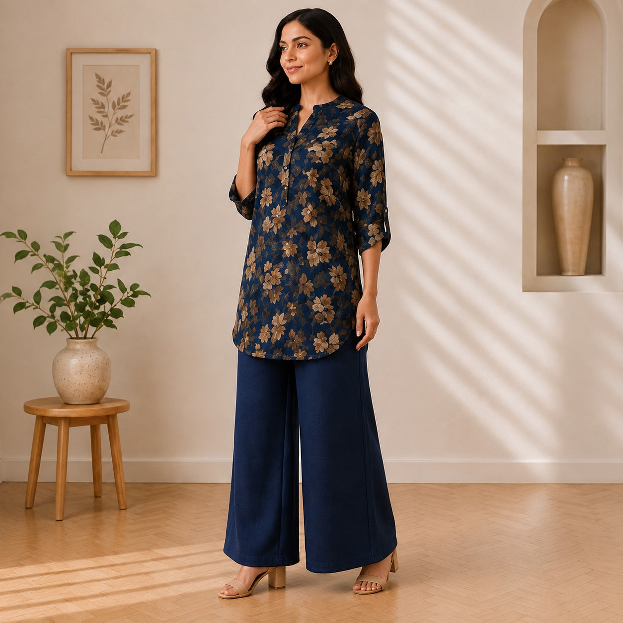 Binara Printed Western Shirt Style Stitched Co-Ord Set!. PCS# 40 Dress Code
