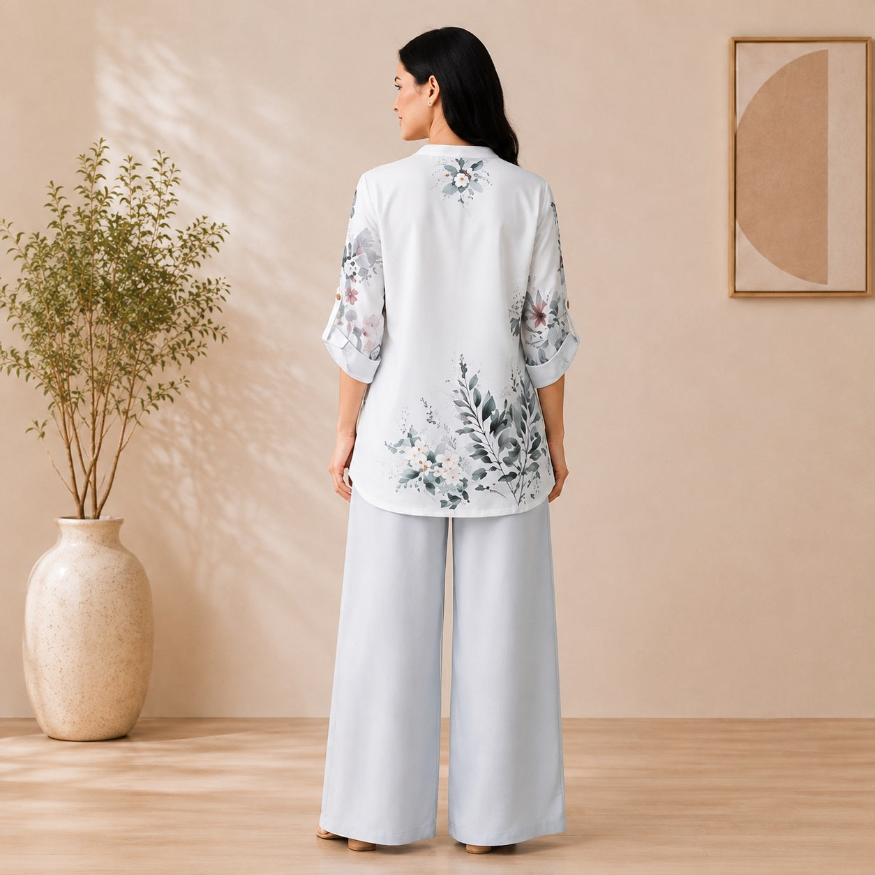 Binara Printed Western Shirt Style Stitched Co-Ord Set!. PCS# 16 Dress Code