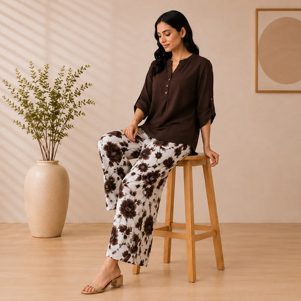 Binara Printed Western Shirt Style Stitched Co-Ord Set!. PCS# 50 Dress Code