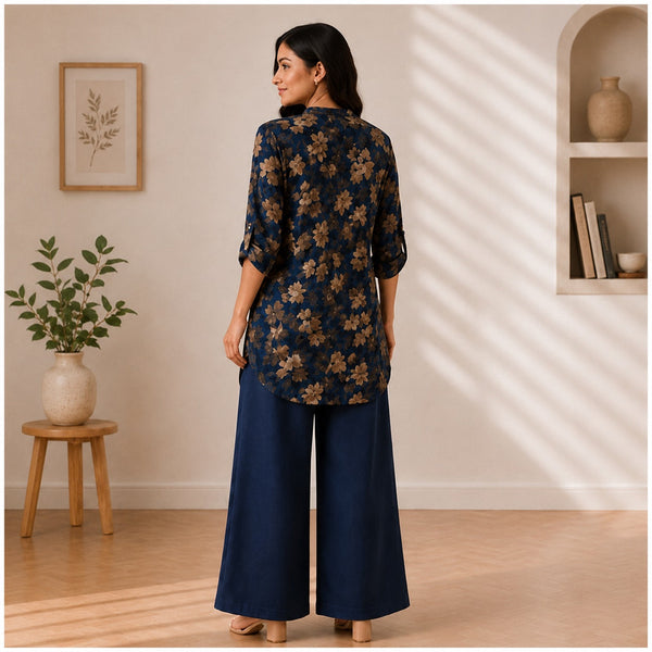 Binara Printed Western Shirt Style Stitched Co-Ord Set!. PCS# 40 Dress Code