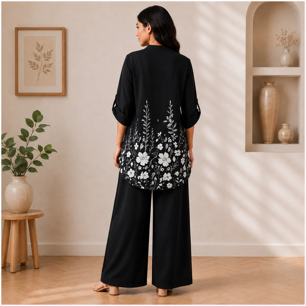 Binara Printed Western Shirt Style Stitched Co-Ord Set!. PCS# 37 Dress Code