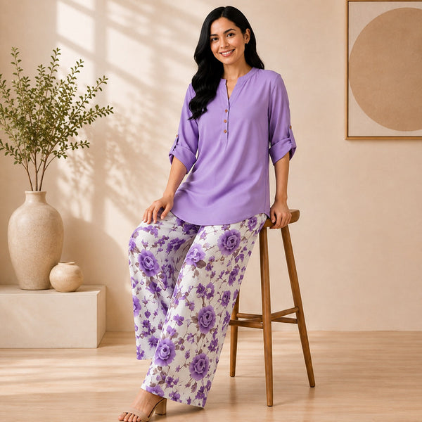 Binara Printed Western Shirt Style Stitched Co-Ord Set!. PCS# 47 Dress Code
