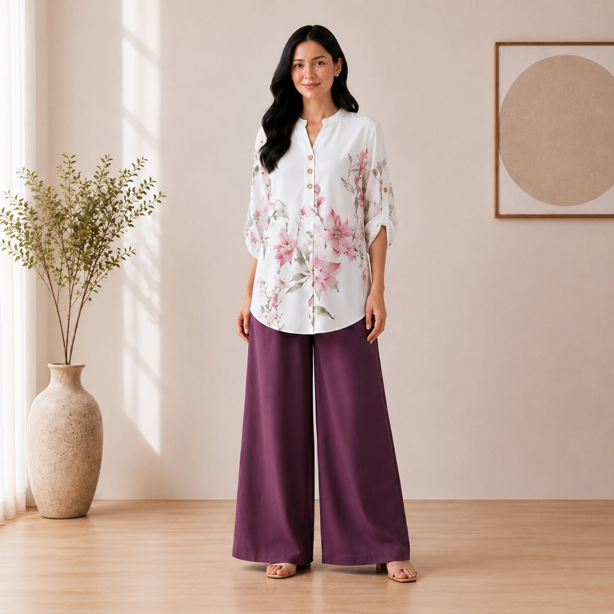 Binara Printed Western Shirt Style Stitched Co-Ord Set! PCS# 01 Dress Code