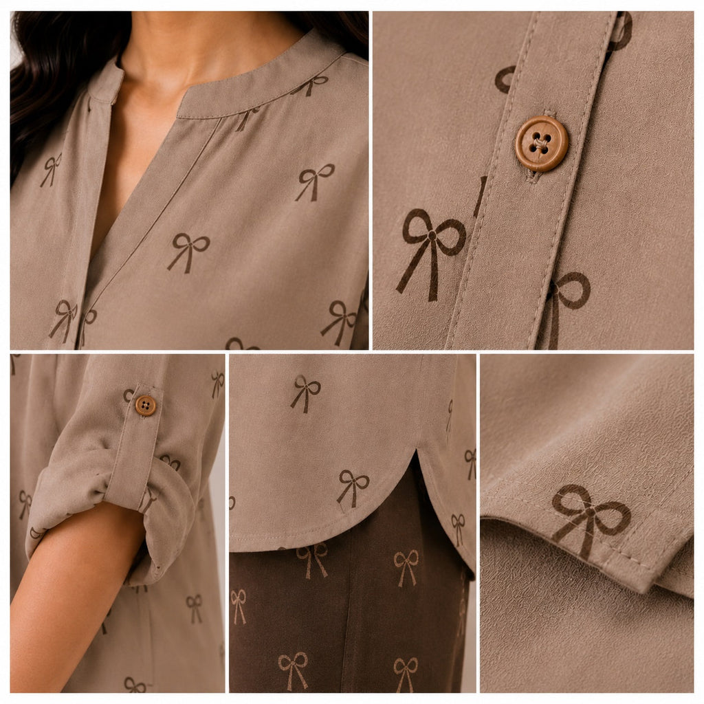 Binara Printed Western Shirt Style Stitched Co-Ord Set!. PCS# 33 Dress Code