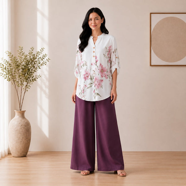 Binara Printed Western Shirt Style Stitched Co-Ord Set!. PCS# 01 Dress Code