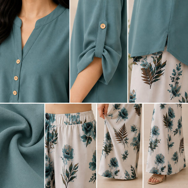Binara Printed Western Shirt Style Stitched Co-Ord Set! PCS# 23 Dress Code