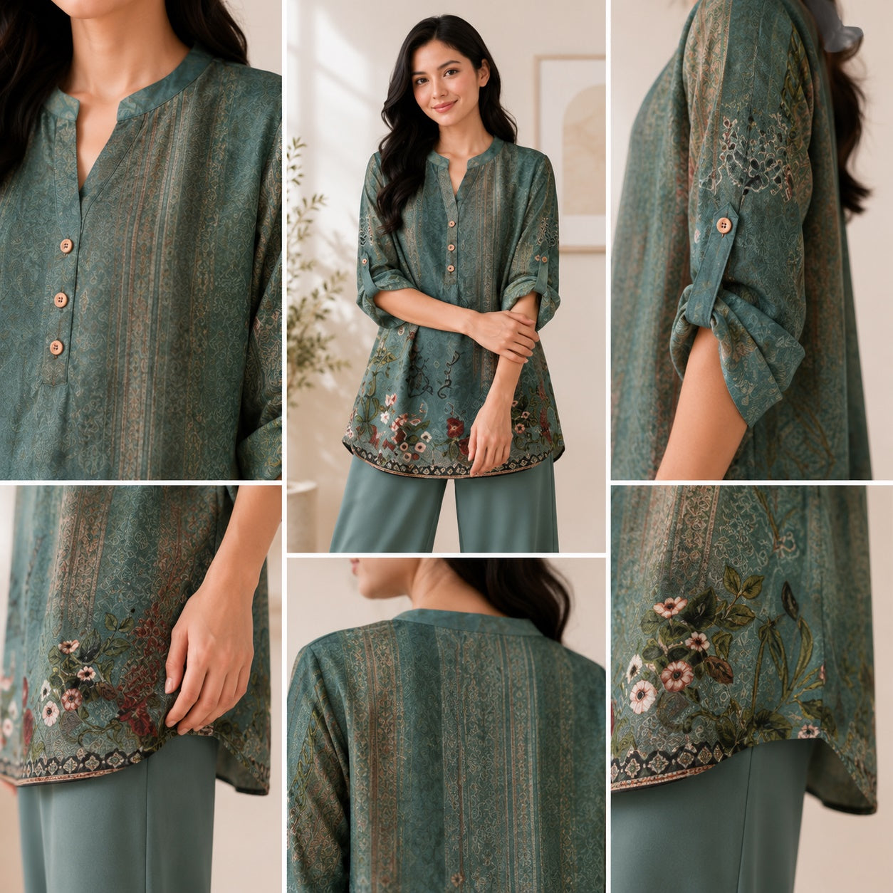 Binara Printed Western Shirt Style Stitched Co-Ord Set! PCS# 10 Dress Code