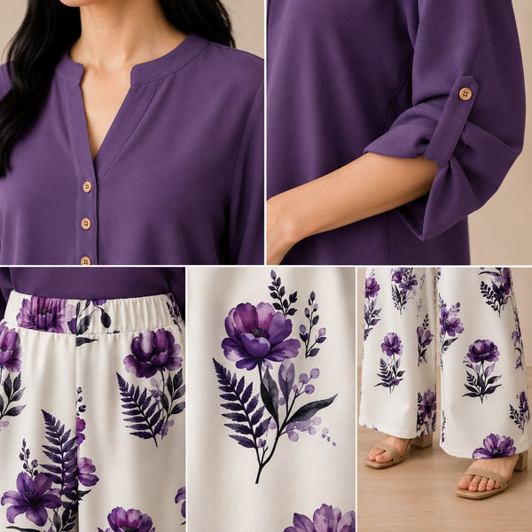 Binara Printed Western Shirt Style Stitched Co-Ord Set!. PCS# 43 Dress Code