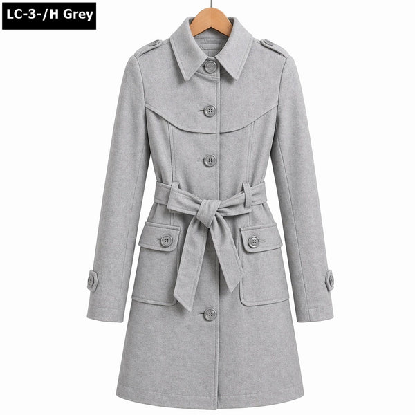 Collar Style Double Pocket Casual Winter Fleece Coat For Her.