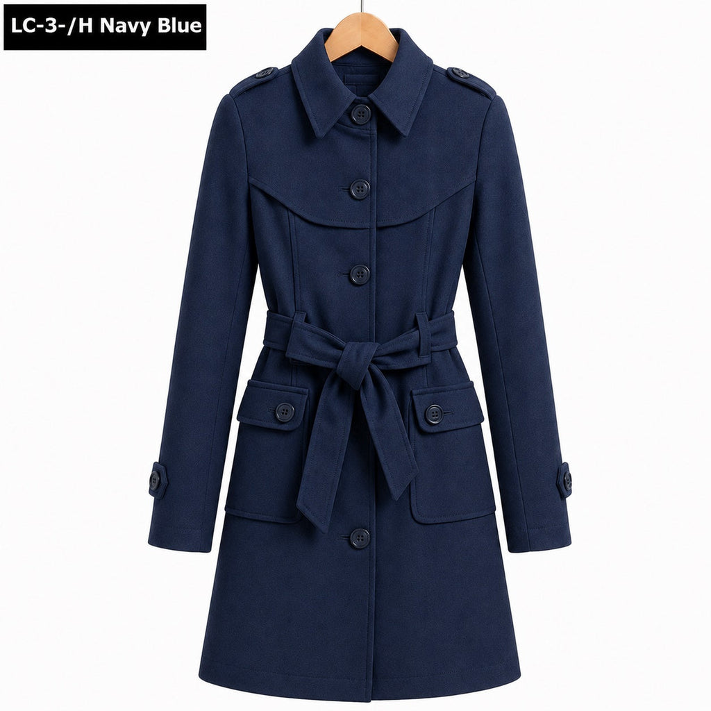Collar Style Double Pocket Casual Winter Fleece Coat For Her.