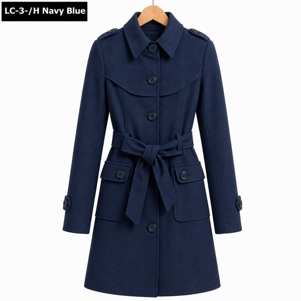 Collar Style Double Pocket Casual Winter Fleece Coat For Her.