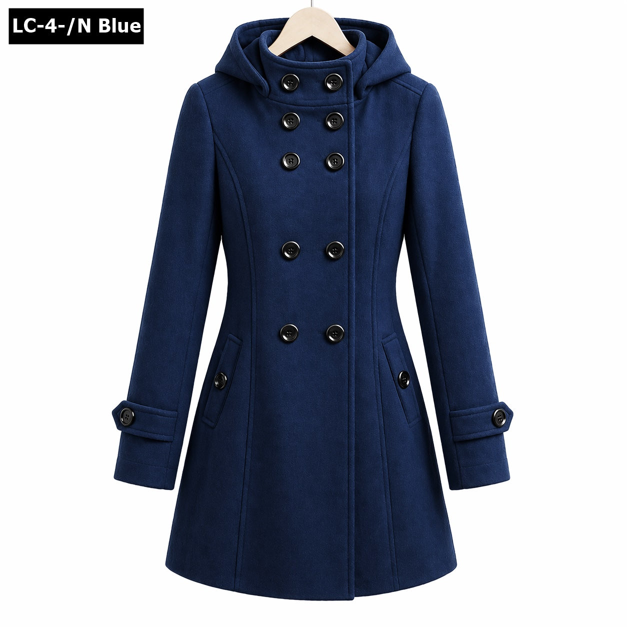 6-Button Hooded Style Casual Winter Fleece Coat For Her. Secondary image