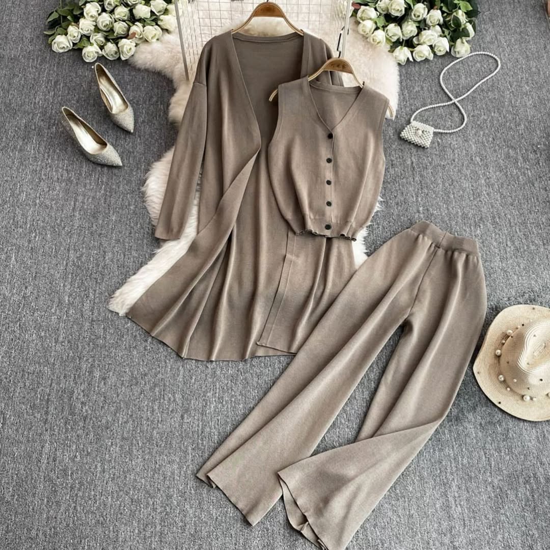 Long Gown Style 3-Pcs Winter Co-Ord Suit. WWTS-26 Main image