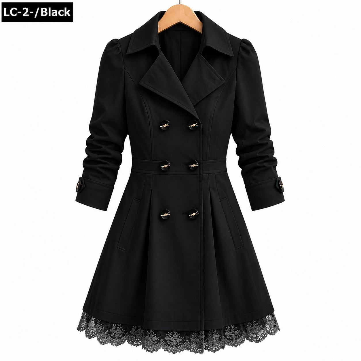 Lace Style Korean Trench Coat For Winter's.