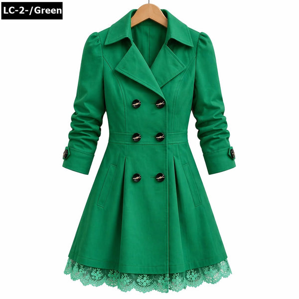 Lace Style Korean Trench Coat For Winter's.