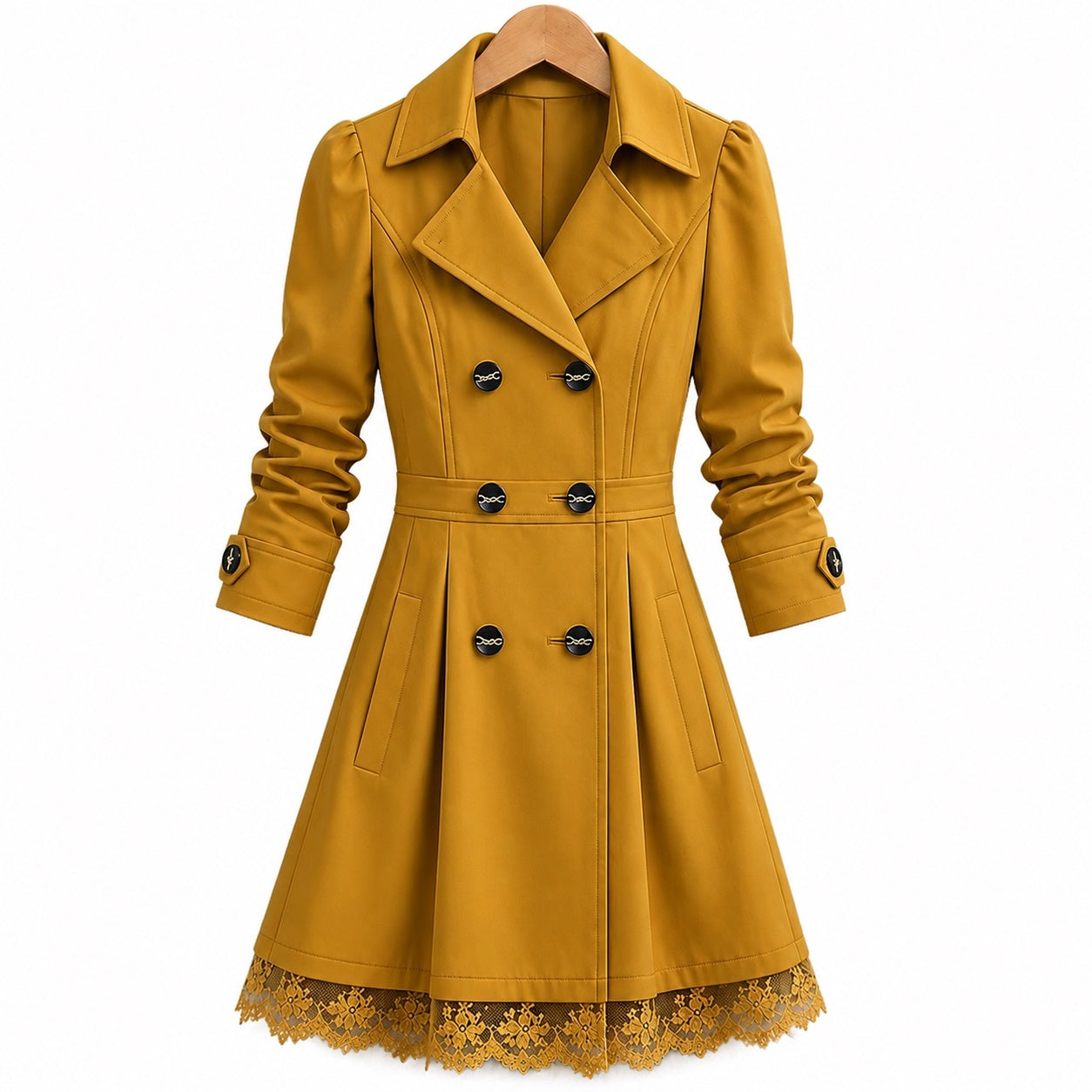 Lace Style Korean Trench Coat For Winter's.