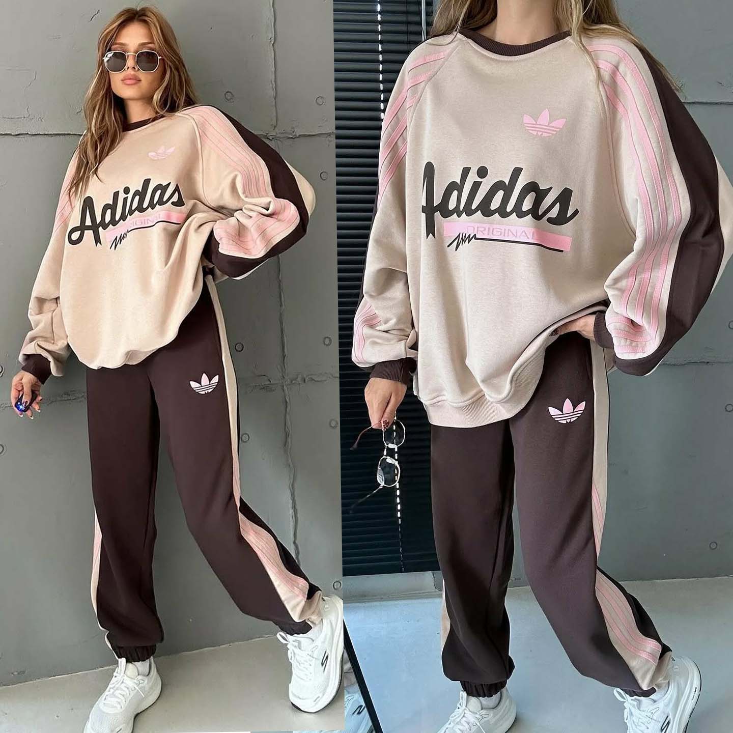 ADI Baggy Sweat Style Printed Premium Quality Winter 2-Pcs Tracksuit For Her. WWTS-30 Main image