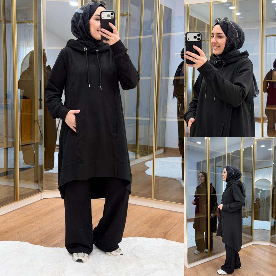 High-Low Pull-Over Pocket Hooded Style 2-Pcs Winter Suit. WWTS-53 Main image