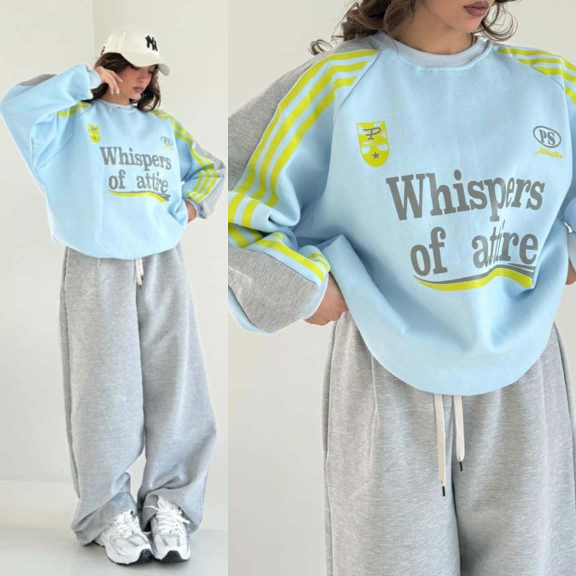 WOA Baggy Printed Style Premium Quality Winter 2-Pcs Tracksuit For Her. WWTS-57 Secondary image