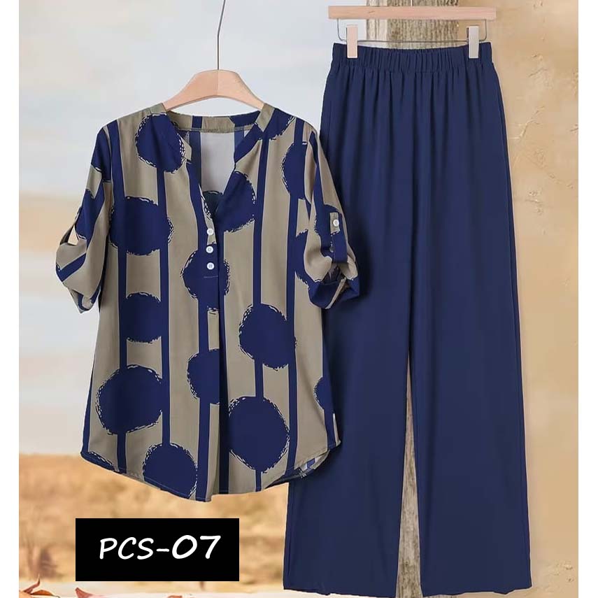 Binara Printed Western Shirt Style 2-Pcs Stiched Co-Ord Set. PCS-07 Main image