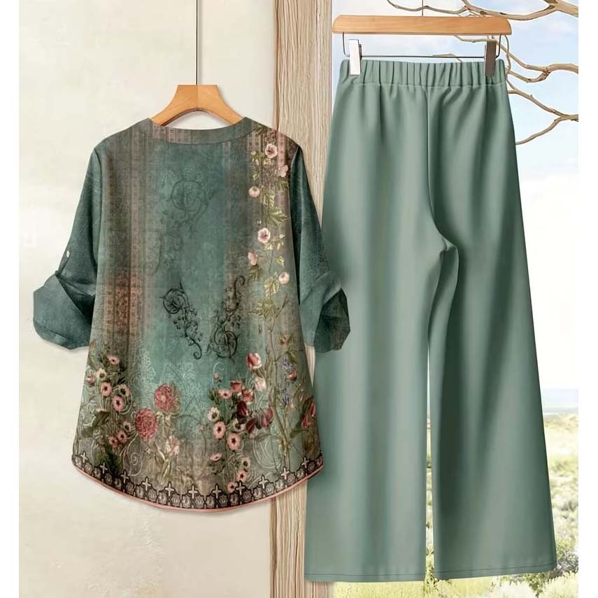 Binara Printed Western Shirt Style 2-Pcs Stiched Co-Ord Set. PCS-10 Secondary image