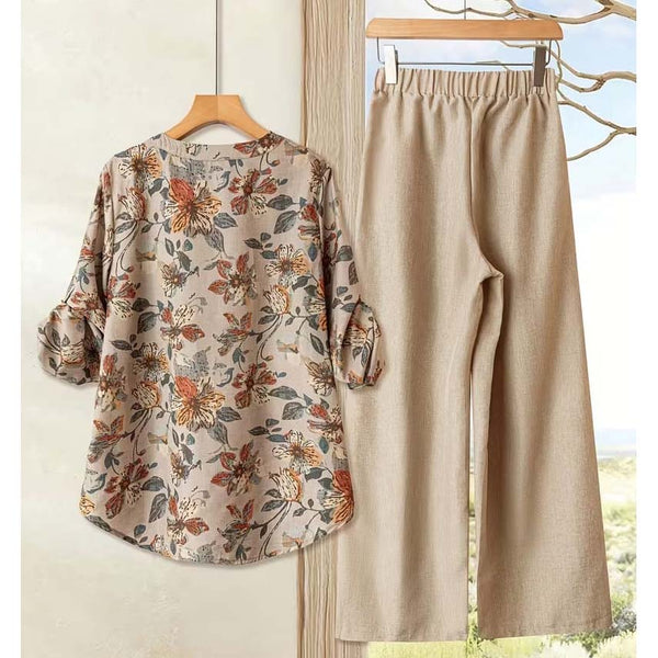 Binara Printed Western Shirt Style 2-Pcs Stiched Co-Ord Set. PCS-11